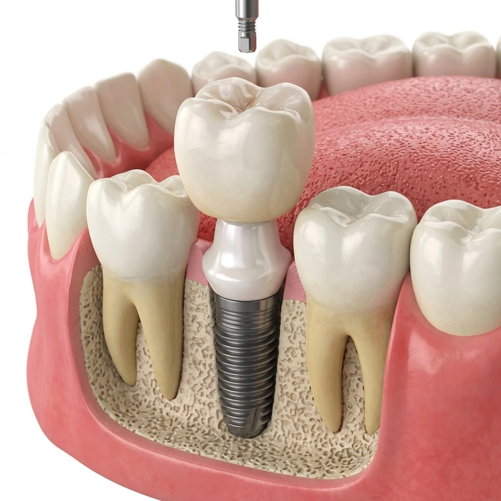 Paciente adulta mayor sonriendo con confianza y mostrando una dentadura funcional tras su tratamiento de implantes dentales en San Miguel.
